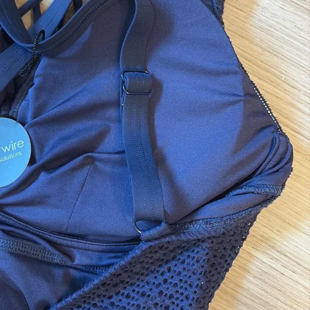 NWT!  Navy Coco Reef Sultry Ocean Textures One Piece Bra Sized 34DD lace up - Picture 13 of 16